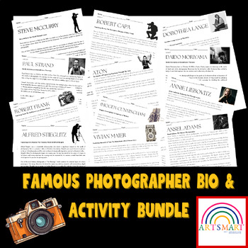 Preview of Famous Photographers Series: Bio & Questions BUNDLE! *NO PREP*