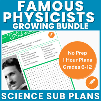 Preview of Famous Physicists: Science Heroes Physics History Bundle (NO PREP) Word Search++