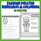 Famous Pirate Coloring Pages & Research Project Bundle