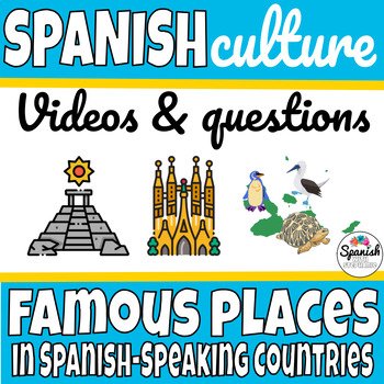 Preview of Famous Places in Spanish-speaking countries online video activity and Sub plans