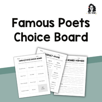 Preview of Famous Poets | April Choice Board | National Poetry Month