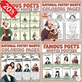 Famous Poets Bundle | Coloring Pages, Quote and Biography 