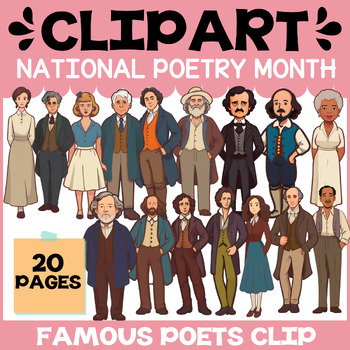 Preview of Famous Poets Clip Art | National Poetry Month
