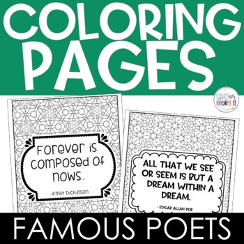 Preview of Famous Poets Coloring Pages