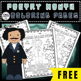Famous Poets Coloring Pages, April national poetry month A