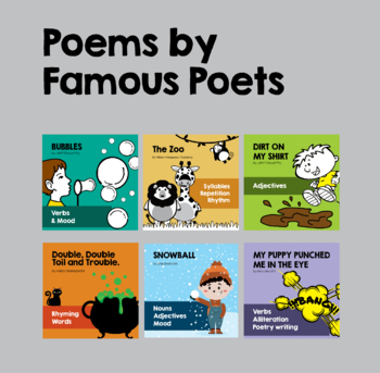Famous Poets Unit 2. 8 poetry lessons + worksheets & crafts by Gwyneth ...