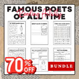 Famous Poets of All Time - Reading Activity Packs Bundle |
