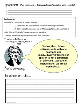 thomas jefferson as president achievements