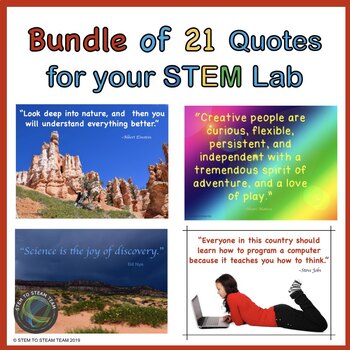 Preview of Inspirational Quotes Posters for Your STEM Lab