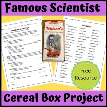 Preview of Famous Scientist Cereal Box Project
