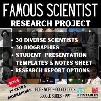 Preview of Famous Scientist & Inventor Research Project | Diversity in Science  Engineering