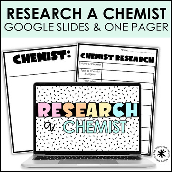 Preview of Famous Scientist Research Project- Chemists for Middle School Students