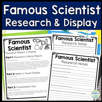 Preview of Famous Scientist Research Project & Display | Famous Scientist Biography Report