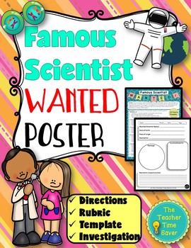 Preview of Famous Scientist Wanted Research End of the School Year Project