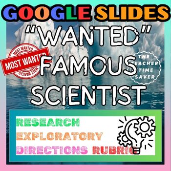 Preview of Famous Scientist Wanted Digital + Printable Research Project