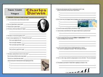 Preview of Famous Scientist Webquest - Charles Darwin (evolution / natural selection / sub)
