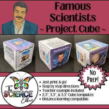 Preview of Famous Scientists ~ 3D Research Project Cube ~ Biography Project
