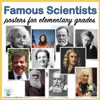 Preview of Famous Scientists Bulletin Board Posters for Elementary School
