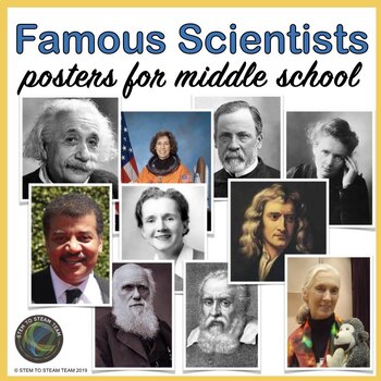 Preview of Famous Scientists Bulletin Board Posters for Middle School