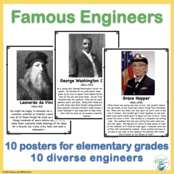 Preview of Famous Engineers Posters for Elementary Grades