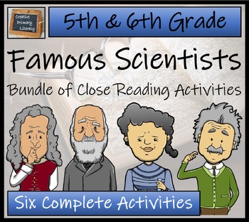 Preview of Famous Scientists Close Reading Comprehension Bundle | 5th & 6th Grade
