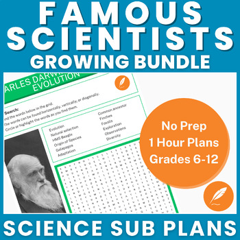 Preview of Famous Scientists: Science Pioneers Biographies Bundle (NO PREP) Word Search++