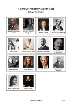 Preview of Famous Western Scientists (Diversity!) - Montessori sorting cards