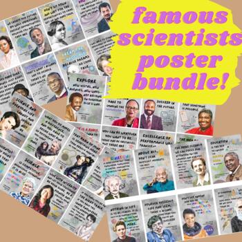 Preview of Famous Scientists Poster BUNDLE - 32 Posters! Science Classroom Decor