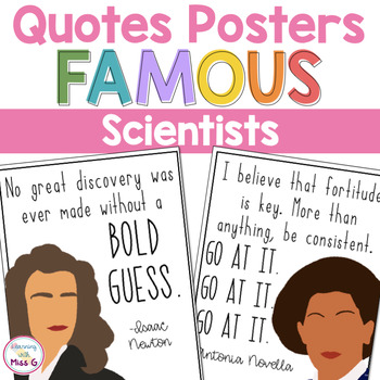 Preview of Famous Scientists Quote Posters | Bulletin Board | Classroom Decor | Inspiration