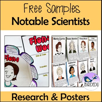 Preview of Famous Scientists Research & Poster Set Distance Learning FREE SAMPLE