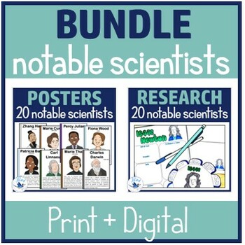 Preview of Famous Scientists Research and Poster BUNDLE Gender & Culturally Diverse