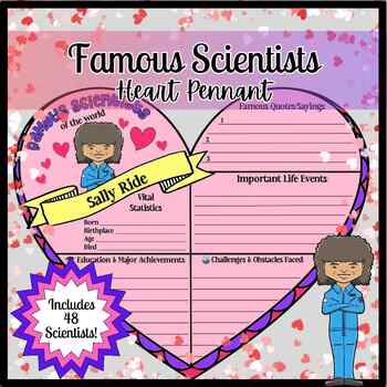 Preview of Famous Scientists ~ Valentine's Day Heart Biography Pennant