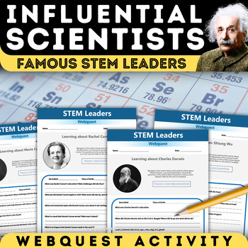 Preview of Famous Scientists Webquest | Influential STEM Leaders Activity or Sub Plan