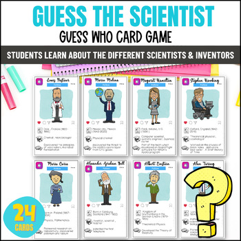 Preview of Famous Scientists and Inventors Guess Who Game Cards for Science Students