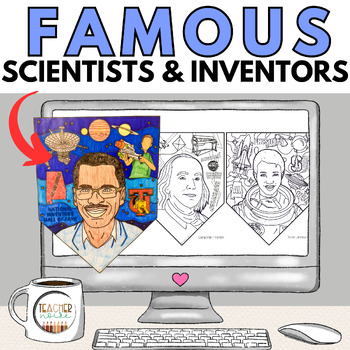 Preview of Famous Scientists and Inventors Posters | Coloring Page, Science Bulletin Board