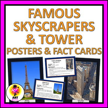 Preview of Famous Skyscrapers & Towers Posters & Fact Cards, Art, STEM, STEAM