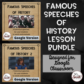 Preview of Famous Speeches of History Lesson Bundle - Designed for Distance Learning