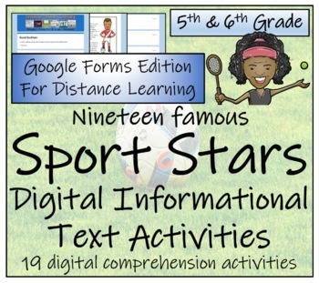 Preview of Sport Stars Close Reading Activity Bundle Digital & Print | 5th & 6th Grade