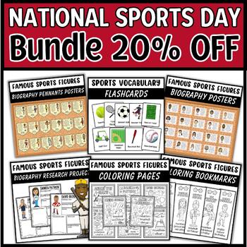 Preview of Famous Sports Figures Bundle: Bulletin Board, Posters, Coloring Pages & More!