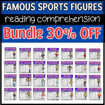 Preview of Famous Sports Figures Reading Comprehension Passage & Questions Bundle 30% OFF