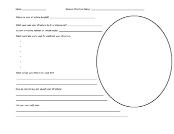 Famous Structure Research Organizer by Brittany Hughes | TPT