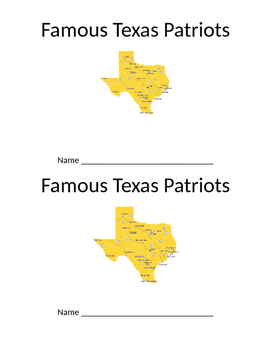 Preview of Famous Texas Patriots