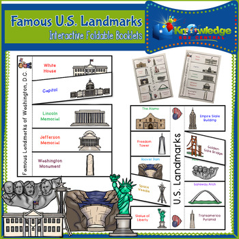 Preview of Famous U.S. Landmarks Interactive Foldable Booklet