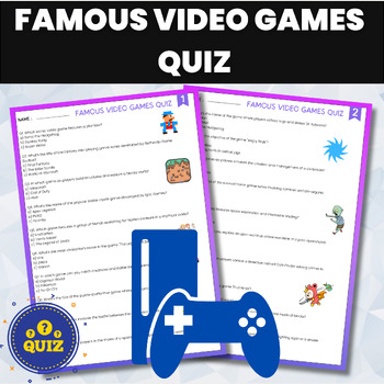 Preview of Famous Video Games Trivia Quiz | Popular Video Games | Video Games Quiz