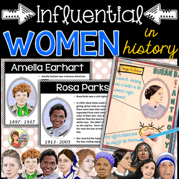 Preview of Influential Women in History Powerpoint Posters & Doodle Notes