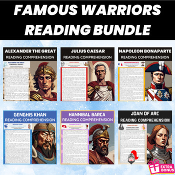 Preview of Famous Warriors Reading Comprehension Bundle | World History Reading