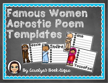Preview of Famous Women Acrostic Poem Templates