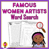 Famous Women Artists Art Word Search Activity, Early Finishers