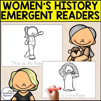 Preview of Famous Women Emergent Reader Books | Women's History Month Activities