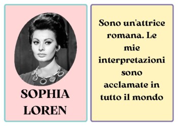 Preview of Famous Women Italian Flash Cards Activity for Memory Game for Foreign Learners